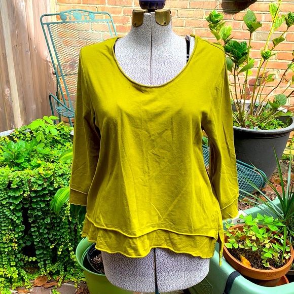 Habitat Tops - Habitat scoop neck tee with unfinished double hem